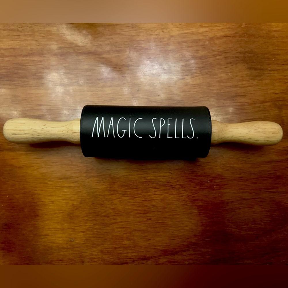 Magic Spells Rae Dunn Small Black Rubber and Wood Rolling Pin